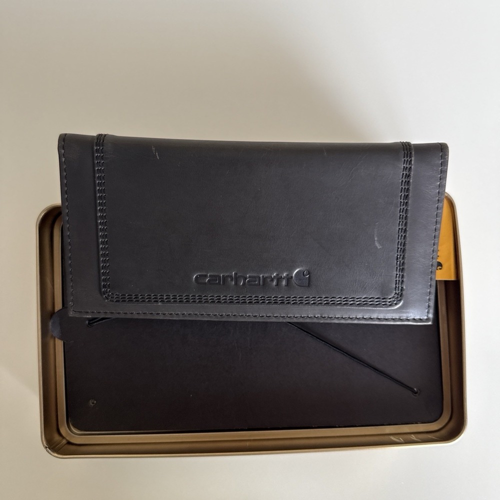 Carhartt Leather Triple-Stitched Rodeo Wallet WW 0214 Black 6 Card Pocket NWT